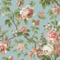 VP1354 - Beatrix Sky Blue Vintage Floral Wallpaper-Jardin