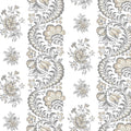 VP1303 - Beaumont Charcoal Floral Stripe Wallpaper-Jardin