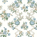 VP1423 - Genevieve Sapphire Floral Trail Wallpaper-Jardin