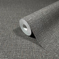 MA34916 - Highland Tweed Charcoal Faux Fabric Wallpaper-Opulent Accents