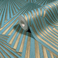 MA35850 - Lumiere Teal Deco Geo Wallpaper-Opulent Accents