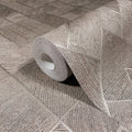 MA35511 - Marquetry Taupe Tile Wallpaper-Opulent Accents