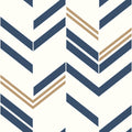 RMK9002WP - Peel and Stick Wallpaper-Blue Chevron Stripe