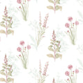 AB42442 - Flourish Wallpaper by Norwall-Painterly Flowers