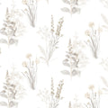 AB42446 - Flourish Wallpaper by Norwall-Painterly Flowers
