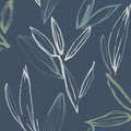 4197-27855 - Kenia Indigo Leaf Toss Wallpaper-Kaleidoscope by A Street