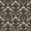 4199-83703 - Edith Black Floral Damask Wallpaper-Modern Farmhouse by Chesapeake
