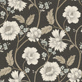 4199-83707 - Hazel Black Floral Trail  Wallpaper-Modern Farmhouse by Chesapeake