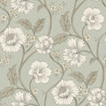 4199-83708 - Hazel Aqua Floral Trail  Wallpaper-Modern Farmhouse by Chesapeake