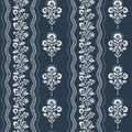 4199-83721 - Lenea Navy Floral Stripe Wallpaper-Modern Farmhouse by Chesapeake