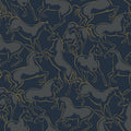 4211-83506 - Dressage Navy Stallions Wallpaper-Private Reserve