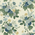 4212-84362 - Dahlia Linen & Blue Wallpaper-Rifle Paper Co. 4th Edition