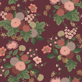 4212-84363 - Dahlia Burgundy Wallpaper-Rifle Paper Co. 4th Edition
