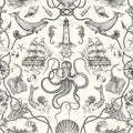 RMK12001WP - Deep Sea Toile Peel and Stick Wallpaper