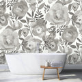 ASTM3906 - Blooming Floral Dove Grey Wall Mural