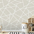 ASTM3915 - Modern Lines White on Dove Grey Wall Mural