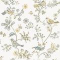 3122-10800 - Jinjur Light Yellow Bird Trail Wallpaper by Chesapeake