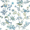 3122-10802 - Jinjur Teal Bird Trail Wallpaper by Chesapeake