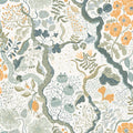 2932-65103 - Ann Turquoise Floral Vines Wallpaper- by A Street