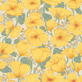 2932-65112 - Matilda Yellow Poppy Fields Wallpaper- by A Street
