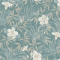 4044-38028-5 - Malecon Aqua Floral Wallpaper by Advantage