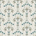 2970-26145 - Dard Teal Tulip Ogee Wallpaper- by A Street