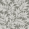 2970-26123 - Morris Dark Grey Leaf Wallpaper- by A Street