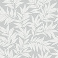 2970-26124 - Morris Light Grey Leaf Wallpaper- by A Street