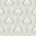 2970-26149 - Mucha Off White Botanical Ogee Wallpaper- by A Street
