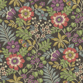 2970-87534 - Voysey Brown Floral Wallpaper- by A Street