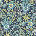 2970-87533 - Voysey Navy Floral Wallpaper- by A Street