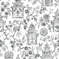 4081-26311 - Helaine Charcoal Pagoda Wallpaper by A Street