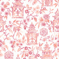 4081-26313 - Helaine Coral Pagoda Wallpaper by A Street