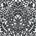 4081-26337 - Marni Black Fruit Damask Wallpaper by A Street