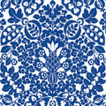 4081-26332 - Marni Blue Fruit Damask Wallpaper by A Street