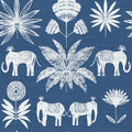 4014-26436 - Bazaar Blue Elephant Oasis Wallpaper by A Street