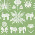 4014-26435 - Bazaar Green Elephant Oasis Wallpaper by A Street