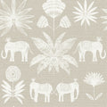 4014-26433 - Bazaar Light Grey Elephant Oasis Wallpaper by A Street