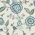GO8231 - Dahlia Blooms Dove/Cornflower Wallpaper- Greenhouse by York