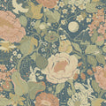 4111-63013 -Vaxa Teal Rabbits & Rosehips Wallpaper by A Street