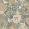 4111-63016 -Vaxa Slate Rabbits & Rosehips Wallpaper by A Street
