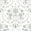 4066-26510 - Britt Sea Green Embroidered Damask Wallpaper by A Street
