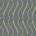 MD7176 - Smoke and Gold Graceful Geo Wallpaper- Modern Metals 2