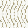 MD7171 - Cream and Gold Graceful Geo Wallpaper- Modern Metals 2