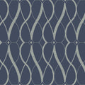 MD7174 - Navy and Silver Graceful Geo Wallpaper- Modern Metals 2