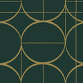 MD7203 - Emerald and Gold Sun Circles Wallpaper- Modern Metals 2