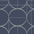 MD7204 - Blue and Silver Sun Circles Wallpaper- Modern Metals 2