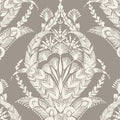 4120-26816 - Arlie Grey Botanical Damask Wallpaper-Middleton by A Street