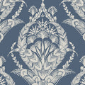 4120-26817 - Arlie Indigo Botanical Damask Wallpaper-Middleton by A Street