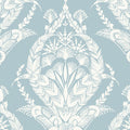 4120-26819 - Arlie Light Blue Botanical Damask Wallpaper-Middleton by A Street